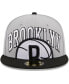 Фото #2 товара Men's Gray, Black Brooklyn Nets Tip-Off Two-Tone 59FIFTY Fitted Hat