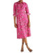 Фото #2 товара Scoop Side Knot Poplin Midi Shirtdress Women's Pink Cotton Pullover Floral S 4-6