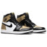 Кроссовки Nike Air Jordan 1 Retro High NRG Patent Gold Toe (Черно-белый)