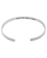 ფოტო #2 პროდუქტის Crystal Hidden Message Cuff Bangle Bracelet In Silver Plated