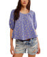 ფოტო #1 პროდუქტის Women's Chloe Printed Cotton Cutout Tie-Back Top