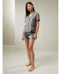 ფოტო #5 პროდუქტის Women's 22 Momme Summer Short Silk Pajama Set