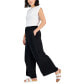 Фото #3 товара Petite Smocked-Waist Wide-Leg Pull-On Pants, Created for Macy's