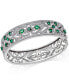 Фото #3 товара Emerald(2-1/2 c.t. t.w.) & Diamond(1/3 c.t. t.w.) Bangle Bracelet in Sterling Silver