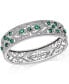 Фото #3 товара Emerald(2-1/2 c.t. t.w.) & Diamond(1/3 c.t. t.w.) Bangle Bracelet in Sterling Silver