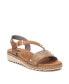 Women's Sandals With Gold Studs, 14133001 Light Brown