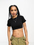 Only Petite exclusive 2 pack cropped fitted t-shirts in black and white