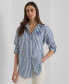 Фото #1 товара Women's Cotton Striped Shirt, Regular & Petite