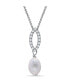 Фото #2 товара Macy's white Cultured Pearl and Pave Cubic Zirconia Pendant Necklace