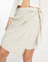 NA-KD x Lydia Tomlinson layered mini skirt in beige 34 - фото #2