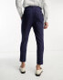 Фото #4 товара ASOS DESIGN smart tapered linen mix trousers in navy