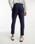 ASOS DESIGN smart tapered linen mix trousers in navy