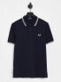 Фото #1 товара Fred Perry twin tipped logo polo in navy/white