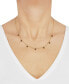 Фото #2 товара Macy's onyx Baguette Dangle 18" Collar Necklace in 14k Gold-Plated Sterling Silver