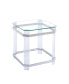 Фото #1 товара Silver Stainless Steel With Acrylic Frame Clear Glass Top End Table
