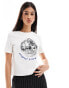 Bershka baby tee with 'London disco' print