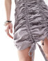 Фото #4 товара Amy Lynn Erin adjustable ruffle bow tie mini dress in grey