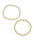 ფოტო #1 პროდუქტის White Quartz and Freshwater Pearl Bride Stone and Beaded Stretch Bracelet Set