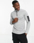 Фото #2 товара A Better Life Exists Active half zip long sleeve t-shirt in grey