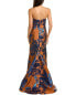 Фото #2 товара Rene Ruiz Strapless Applique Brocade Gown Women's Orange 16