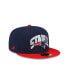 Фото #2 товара Men's X Staple Navy, Red New England Patriots Pigeon 59Fifty Fitted Hat