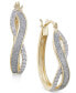 ფოტო #3 პროდუქტის Diamond Glitter Infinity Hoop Earrings (1/6 ct. t.w.) in 14k Gold-Plated Sterling Silver or 14k Rose Gold-Plated Sterling Silver (Also available in Sterling Silver)