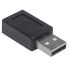 Фото #4 товара Manhattan USB-C to USB-A Adapter - Female to Male - 480 Mbps (USB 2.0) - Hi-Speed USB - Black - Lifetime Warranty - Polybag - USB A - USB C - Black