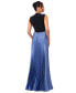 Women's Pleated-Skirt High-Neck Maxi Dress