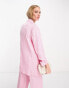 River Island co-ord ruched sleeve blazer in pink