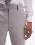 Topman slim linen blend suit trouser in grey