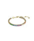 ფოტო #1 პროდუქტის Multicolored Round Cut Gold-Tone Plated Matrix Bracelet