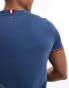 Фото #4 товара Tommy Hilfiger small logo tipped t-shirt in mid blue