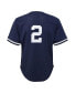 ფოტო #3 პროდუქტის Little Boys and Girls Derek Jeter Navy Distressed New York Yankees Cooperstown Collection Mesh Batting Practice Jersey