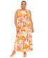 Фото #1 товара Plus Size Floral-Print Twisted-Waist Maxi Dress