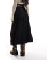 New Look tiered midi skirt in black