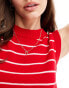 ASOS DESIGN knitted crew neck tank in red stripe