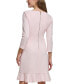 ფოტო #4 პროდუქტის Women's Scoop-Neck Ruffle-Trim 3/4-Sleeve Dress