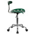 Vibrant Green And Chrome Swivel Task Chair With Tractor Seat