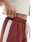 ASOS DESIGN Petite pull on trouser with contrast panel in terracotta