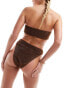 The Frolic serenity knot front bandeau bikini top in dark chocolate glitter 34 - фото #6