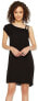 Фото #1 товара Heather 241989 Womens Bette Asymmetrical Neck Shift Dress Black Size Large