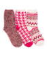 ფოტო #1 პროდუქტის Women's Set of 3 Fuzzy Yarn Socks-