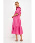 ფოტო #3 პროდუქტის Women's Square Neck Ruffle Smocked Detail Midi Dress