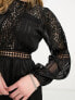 Фото #3 товара Reclaimed Vintage maxi satin dress with mixed scale lace in black