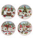 Фото #1 товара Christmas Gnomes 9" Dessert Plates Set of 4, Service for 4