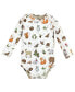 Baby Girls Organic Cotton Long-Sleeve Bodysuits Woodland Alphabet 3-Pack