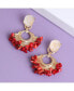 Women's Red Cluster Stone Drop Earrings