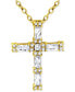 Cubic Zirconia Baguette & Round Cross Pendant Necklace, 16" + 2" extender, Created for Macy's