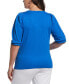 Фото #2 товара Plus Size Cotton Smocked Elbow Sleeve Top