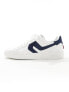 Levi's Swift leather trainer in white with navy backtab